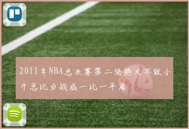 2011年NBA总决赛第二场热火不敌小牛总比分战成一比一平局